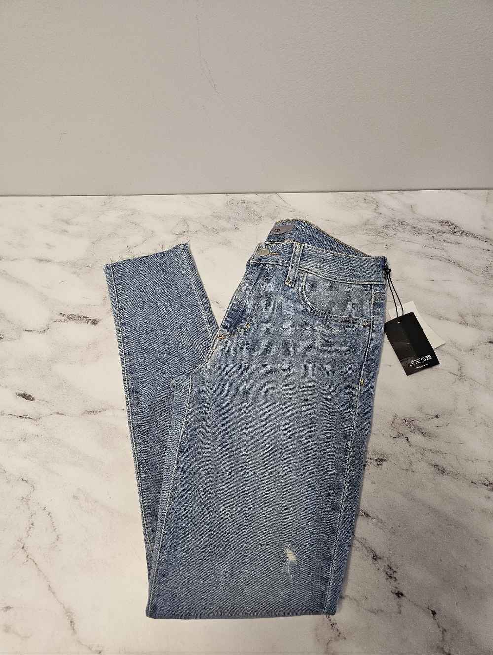 Joe's Jeans Mid Rise Skinny Ankle High Rise Distressed Blue Jeans 26 NWT - Picture 3 of 8